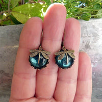Stylish Crystal Antique Gold Earrings - Amarae