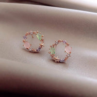 Pendientes de flores con circonita en oro - Isabella