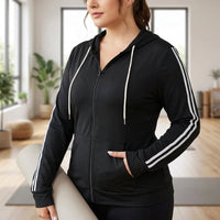 Plus Size Kapuzenjacke Sportlich - Stephanie