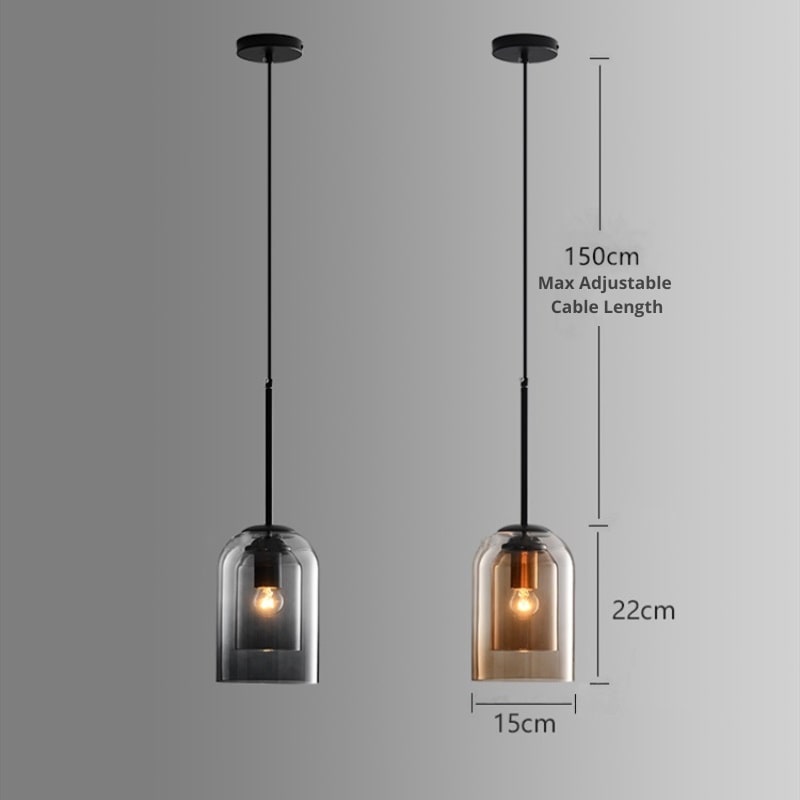 Stylish Double Glass Pendant Light - AuraGlass