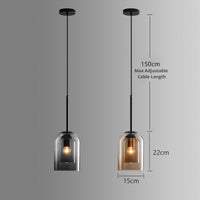 Stylish Double Glass Pendant Light - AuraGlass