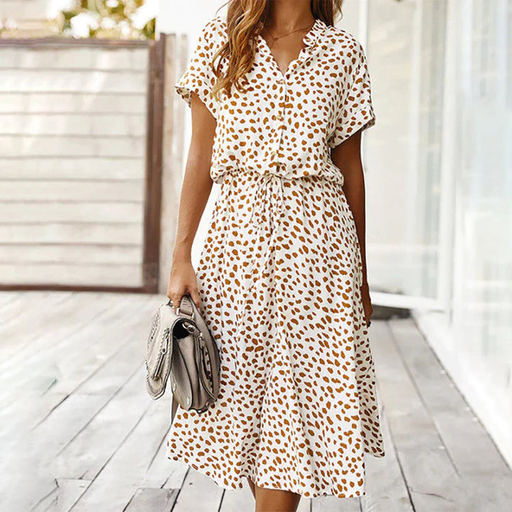 Printed V-Neck Dress – Marielle
