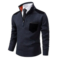 Men's Sweater with Edge Zipper Neck and Long Sleeve – Cedric