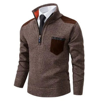 Men's Sweater with Edge Zipper Neck and Long Sleeve – Cedric