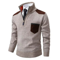 Men's Sweater with Edge Zipper Neck and Long Sleeve – Cedric