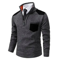 Men's Sweater with Edge Zipper Neck and Long Sleeve – Cedric