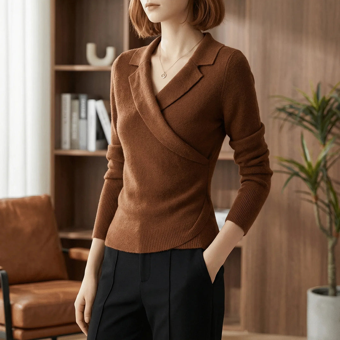 Pullover Mit Drapiertem V-Ausschnitt - Catharina
