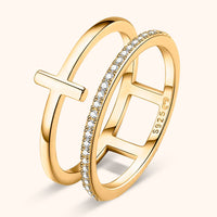 Stylish Double Cross Ring – Celeste