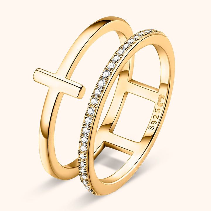 Stylish Double Cross Ring – Celeste