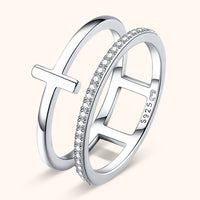 Stylish Double Cross Ring – Celeste