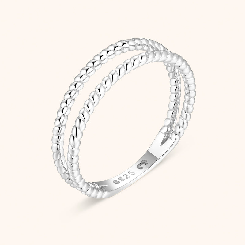 Flettet dobbelt ring - Lina