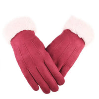 Trendy women's gloves made of suede - Mirella