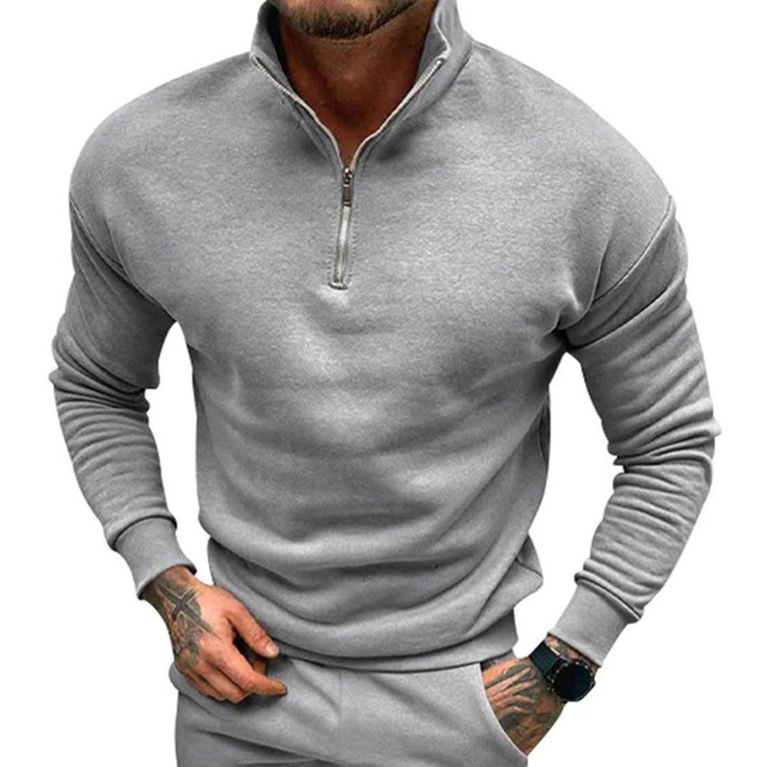 Herrenpullover mit halbem Reißverschluss – Matteo