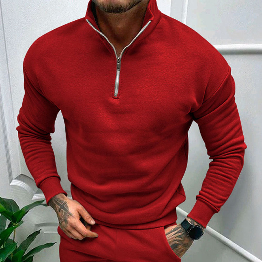 Herrenpullover mit halbem Reißverschluss – Matteo