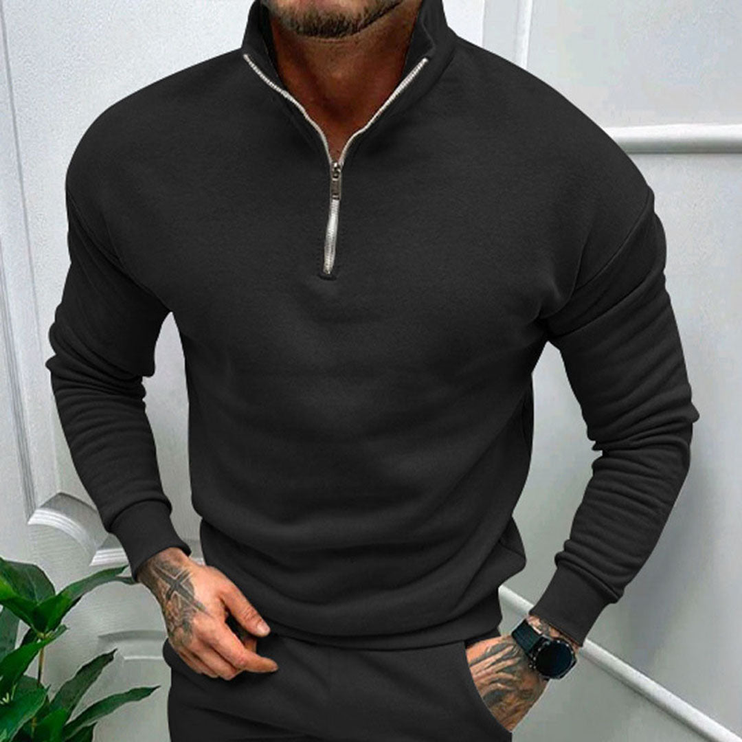 Herrenpullover mit halbem Reißverschluss – Matteo
