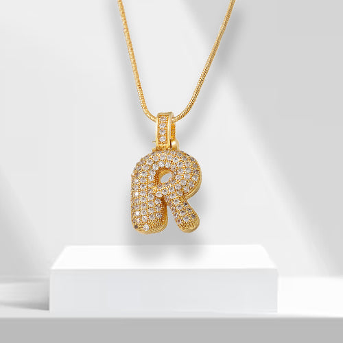 Bubble Letter Chain with Pendant - LuxeLette