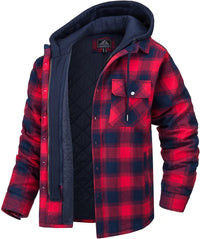 Checkered men's vest with hood and warm lining – Ethan