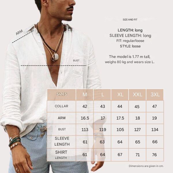 Airy men's shirt made of cotton – Elias
