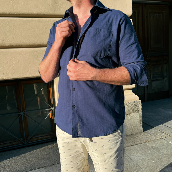 Airy men's shirt made of cotton – Elias