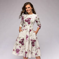Retro Dress with Floral Pattern – Florina