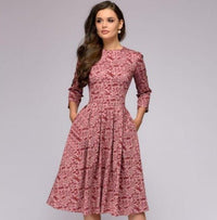 Retro Dress with Floral Pattern – Florina