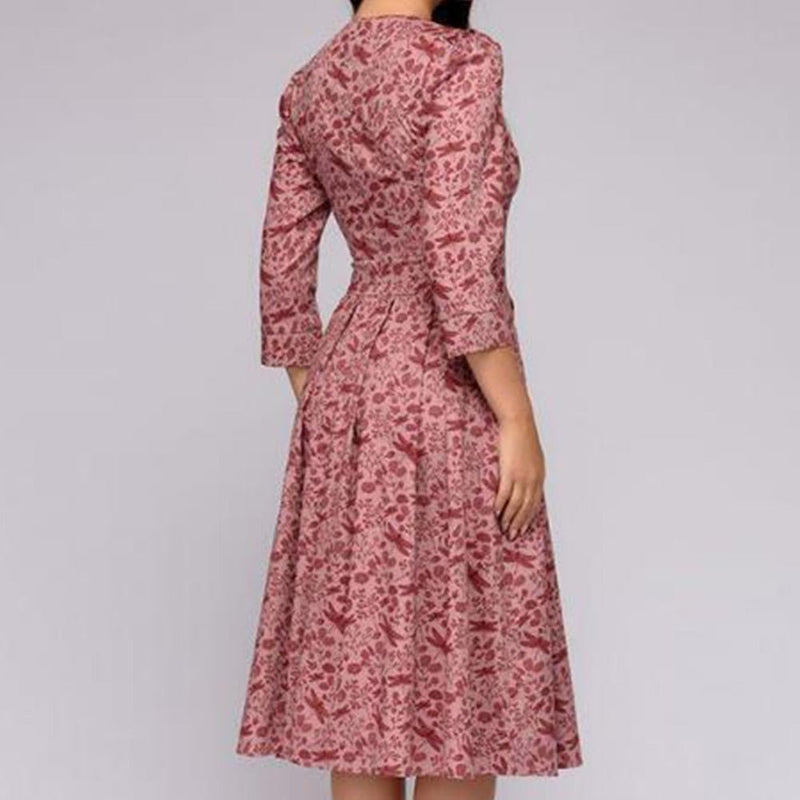 Retro Dress with Floral Pattern – Florina
