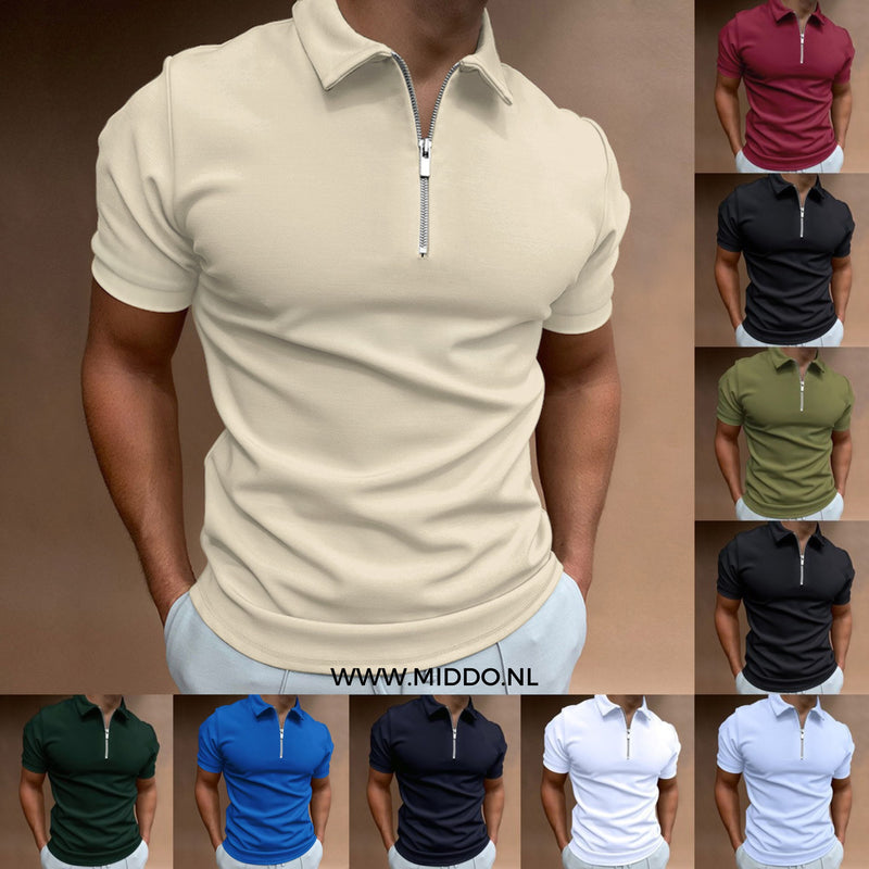Modern slim fit polo with zipper (Buy 1, Get 1 Free) - VestoZip Men's Polo