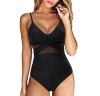 Swimsuit with mesh cutout and push-up effect – Nora