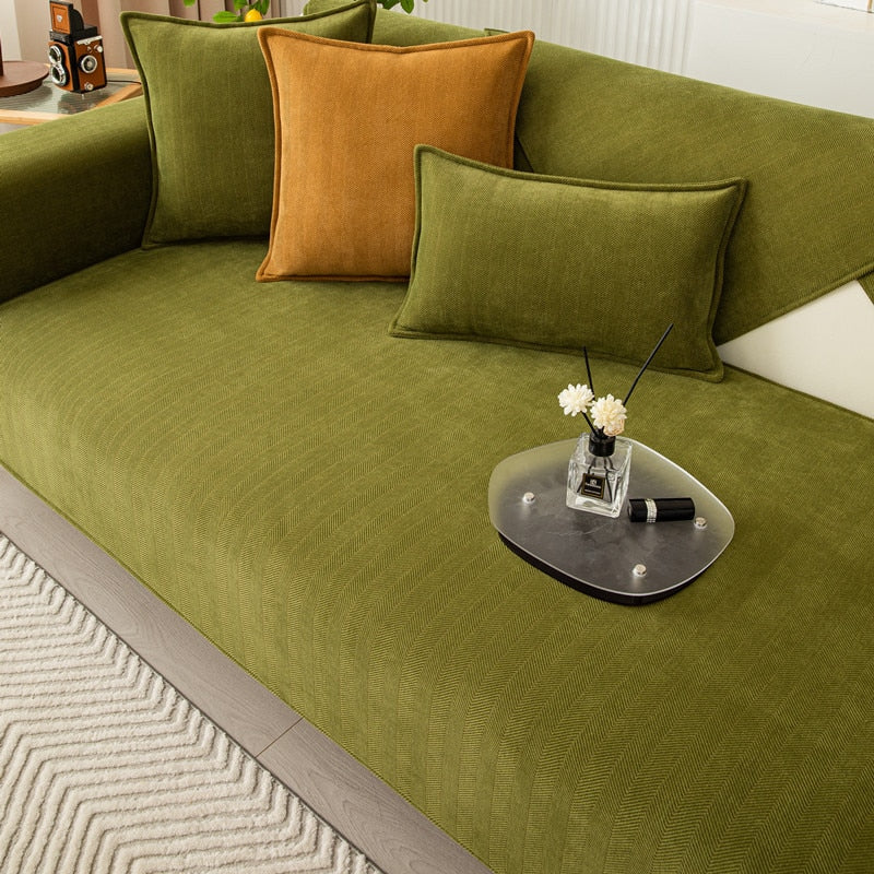 Chenille bank protector with herringbone texture – VeluraShield