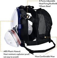 Full face mask with anti-fog lens and industrial gas filters