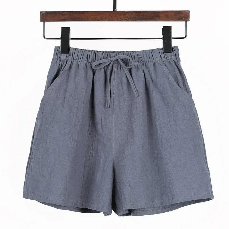 Luftige dame-lærredsshorts med høj talje og sporty pasform – Fenja