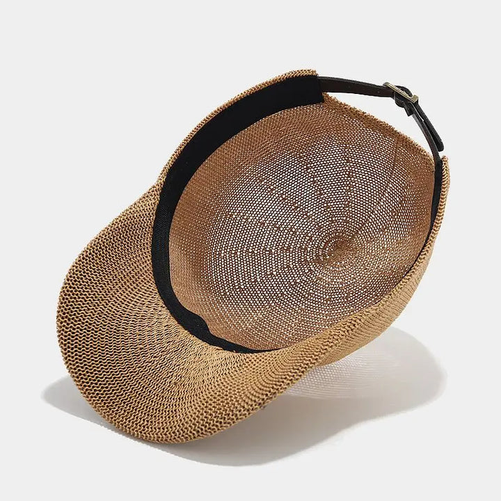 Trendy braided sun hat with wide brim - SunWeave Style