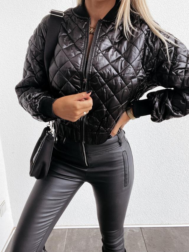 Padded Women's Bomber Jacket with Pockets – Marisa