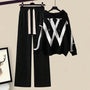 Damen Zweiteilige Herbst Set mit Strickpullover und weiter Hose – Selina