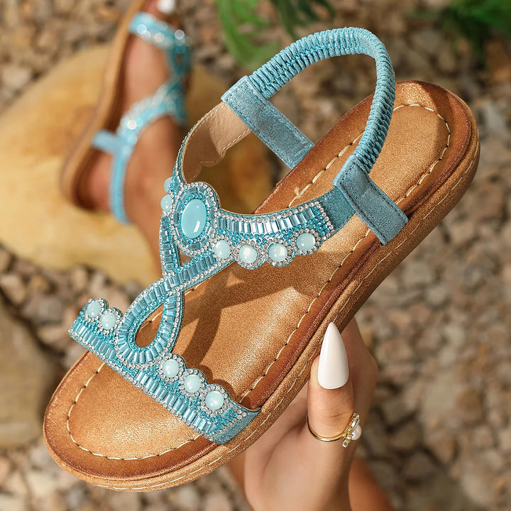 Modische Damen Sandalen mit Strass und Glitzer – Sommerschuhe für Party & Freizeit