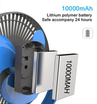 Portable USB Battery Fan with 10000mAh Battery & Clip – Zephyr