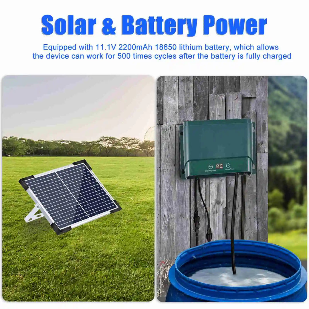 Kit de sistema de riego por goteo solar con riego automático con 30 modos y 7 temporizadores – AquaFlow