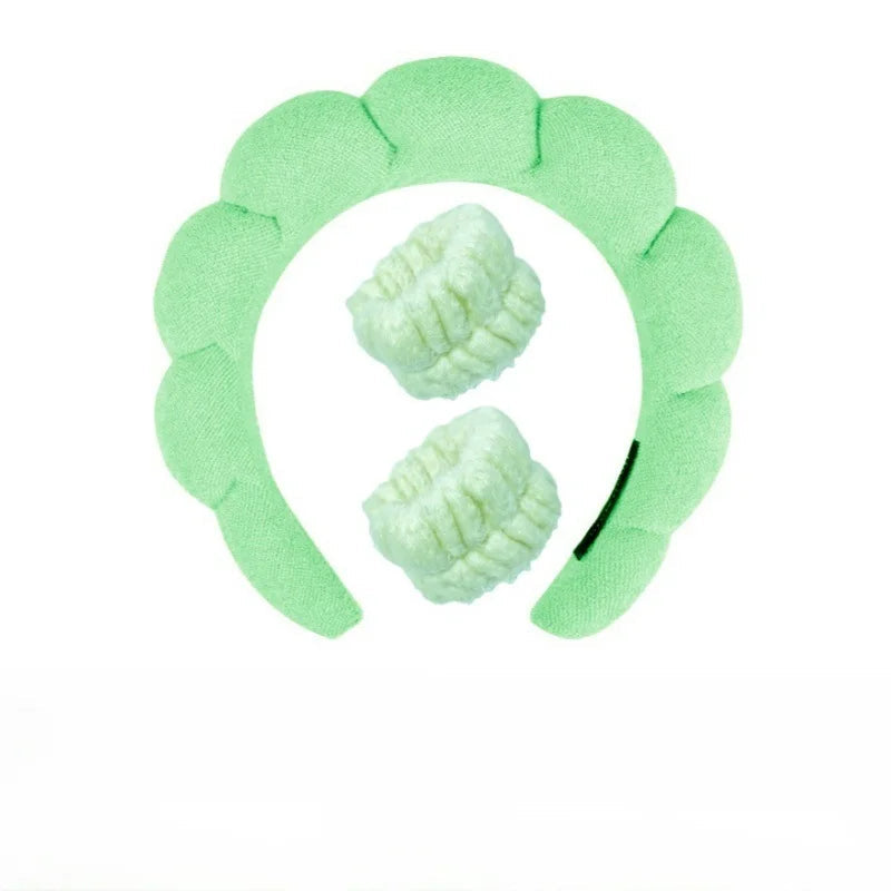 Plüsch Spa Kopfband & Handgelenkband Set - Fluffiea