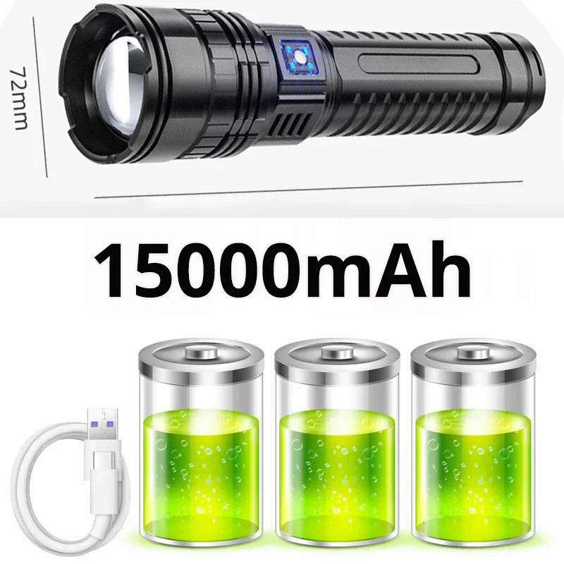 Oppladbar 10000 lumen LED-lommelykt – Striker