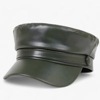 Octagonal Women's Newsboy Cap made of PU Leather – Valence