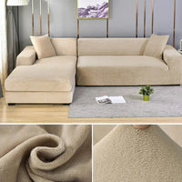 Stretch velour sofa cover with luxurious finish – Sofina