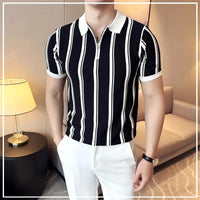Short-sleeve polo with zipper for men – Silvano
