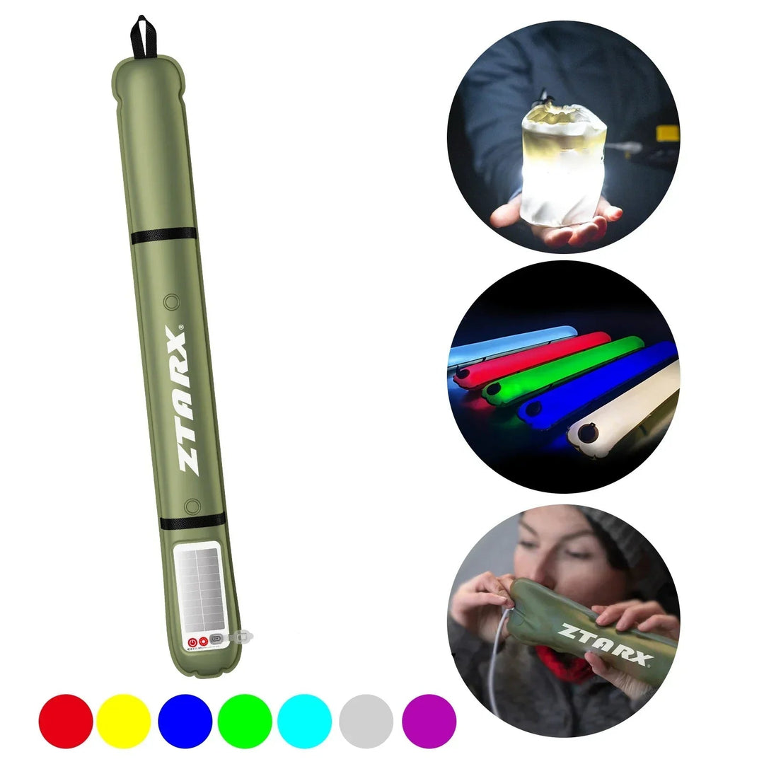 Oppblåsbar solcelle-LED-rørlampe – LumiGlow Pro
