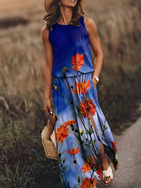 Sommerlig maxikjole med unik snitt – Amara