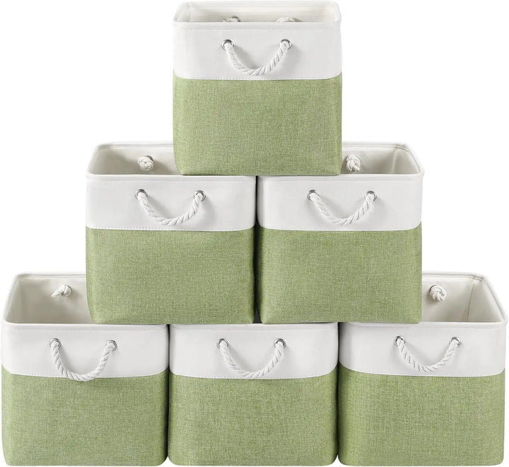 Set von 6 faltbaren Stoffwürfeln mit Seilgriffen – Nadir