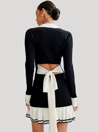 Knitted mini dress with back cutout and bandage design – Amira