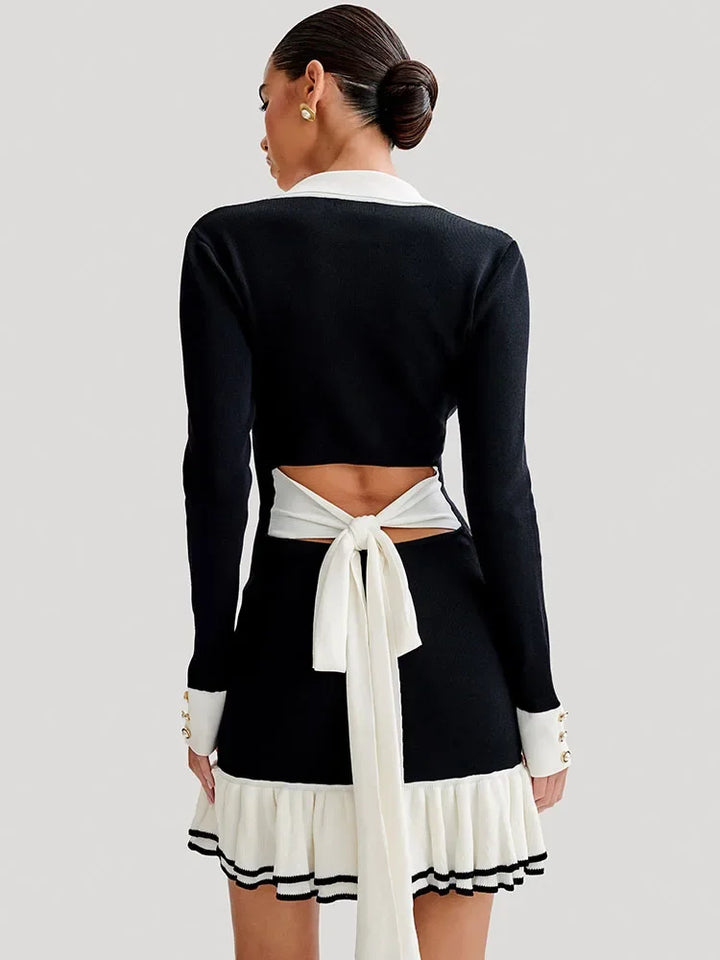 Knitted mini dress with back cutout and bandage design – Amira