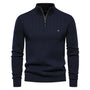 Herren Strickpullover aus Baumwolle mit Reißverschluss & Stehkragen – Ardel
