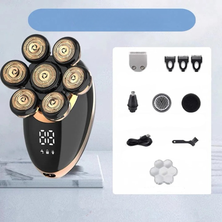 7D Floating Electric Shaver with 5-in-1 Grooming Kit and Waterproof Design – FlexEdge