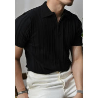 Slim fit herrepoloshirt med glidelås – Fabrizio